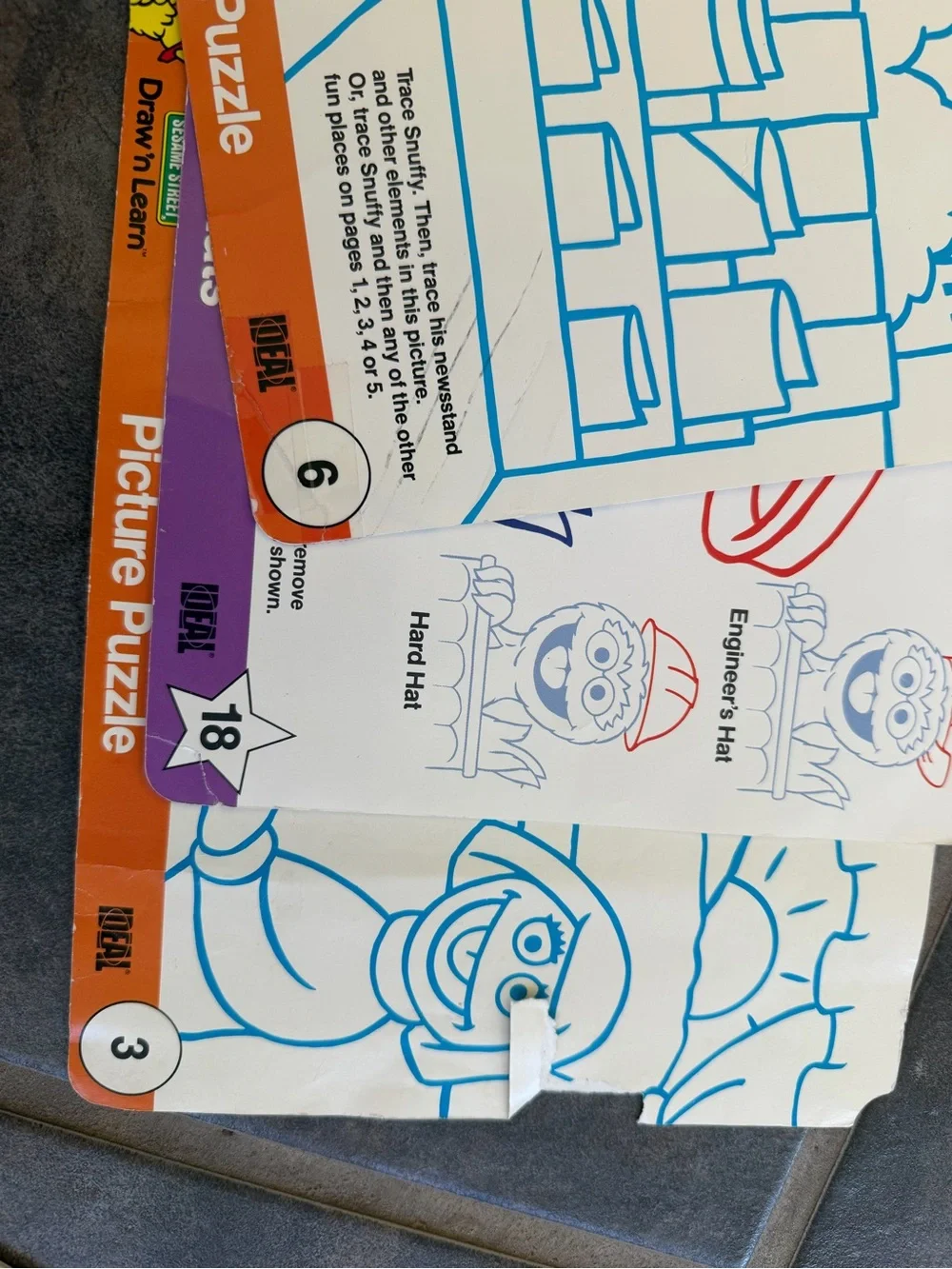 Sesame Street 1989 Draw n Learn Magna Doodle sheets